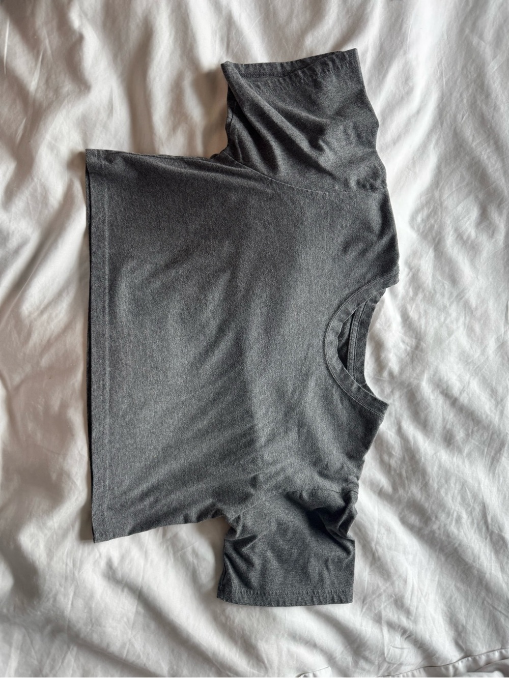 Classic Women’s Short-Sleeve Crop Top in Dark Gray
